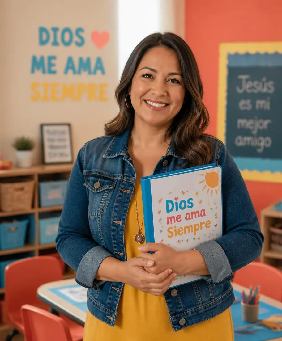 Creadora de Aprende Kids en un aula infantil